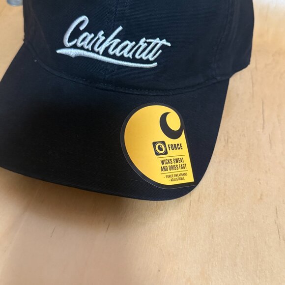 New With Tags Women's Carhartt Black Cotton Modern Logo Baseball Cap Hat - Picture 5 of 10